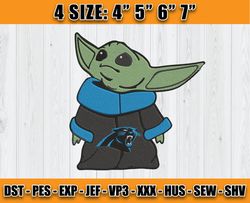 Panthers Embroidery, Baby Yoda Embroidery, NFL Machine Embroidery Digital, 4 sizes Machine Emb Files -28