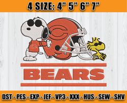 Chicago Bears Embroidery, Snoopy Embroidery, NFL Machine Embroidery Digital, 4 sizes Machine Emb Files-21 Annae