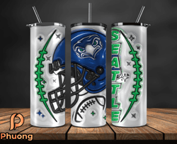 3D Seattle Seahawks Inflated Puffy Tumbler Wraps , Nfl Tumbler Png 61