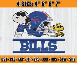 Buffalo Bills Embroidery, Snoopy Embroidery, NFL Machine Embroidery Digital, 4 sizes Machine Emb Files-01