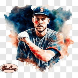 Colorful Baseball Painting PNG Design 32