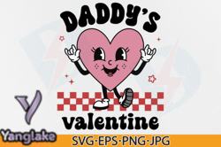 Daddys Valentine SVG PNG Retro Heart Design 104