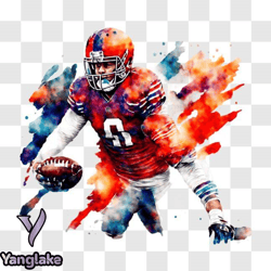 Colorful Football Player Image for Sports Promotion PNG Design 323