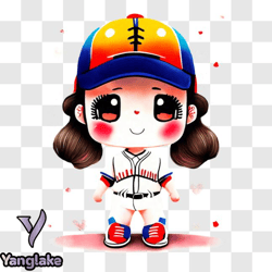 Cartoon Baseball Player in Batting Stance PNG Design 21