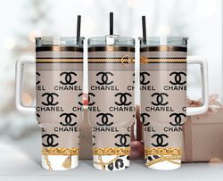 Chanel Tumbler Wrap, Chanel Logo, Luxury Tumbler 40oz Tumbler Wrap D193 by Lipinski