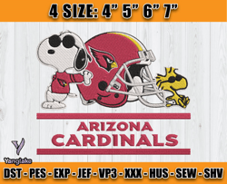 Cardinals Embroidery, Snoopy Embroidery, NFL Machine Embroidery Digital, 4 sizes Machine Emb Files -13 - Yanglake