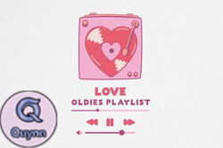 Retro Valentines Sublimation Love Song Design 09
