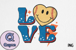 Vintage Baseball Love PNG Sublimation Design 07