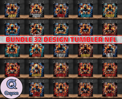 Bundle 32 Design NFL Teams, NFL Logo, Tumbler Design, Design Bundle Football, NFL Tumbler Design, Design by Quynn Store