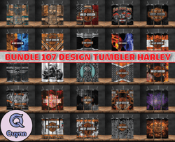 Bundle 107 Design Harley Tumbler Wrap,Harley Davidson PNG, Harley Davidson Logo, Design by Quynn Store 108