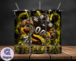 Pittsburgh Steelers  Tumbler Wrap Glow, NFL Logo Tumbler Png, NFL Design Png, Design by Quynn Store-27