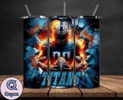 Tennessee Titans Tumbler Wrap, Crack Hole Design, Logo NFL Football, Sports Tumbler Png, Tumbler Design by Quynn Store 3