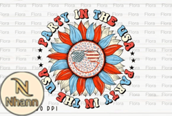 Party in the USA Smiley 4th of July PNG Design 09
