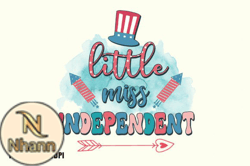 Little Miss Independent 4th of July PNG Design 20