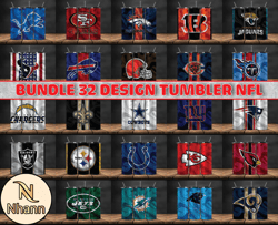 Bundle 32 Design NFL Teams, NFL Logo, Tumbler Design, Design Bundle Football, NFL Tumbler Design 03