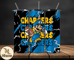 Los Angeles Chargers Tumbler Wrap, Mario Tumbler Wrap, NFL Logo PNG, Tumbler Designs, NFL Football PNG by Nhann Store Tu