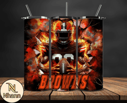 Cleveland Browns Tumbler Wrap, Crack Hole Design, Logo NFL Football, Sports Tumbler Png, Tumbler Design by Nhann Store 0