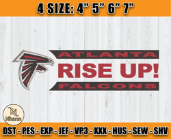 Atlanta Falcons Embroidery, NFL Falcons Embroidery, NFL Machine Embroidery Digital, 4 sizes Machine Emb Files-03-nhann