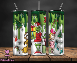 Christmas 20oz Tumbler Wrap PNG, Christmas 3D Inflated Puffy Tumbler Wrap Png, Grinchmas 20oz Png 197