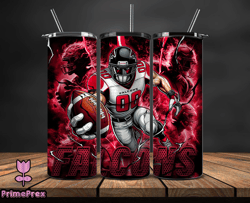 Atlanta Falcons Tumbler Wrap Glow, NFL Logo Tumbler Png, NFL Design Png By PrimePrex-02