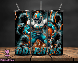 Miami Dolphins Tumbler Wrap Glow, NFL Logo Tumbler Png, NFL Design Png By PrimePrex-20