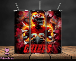 Kansas City Chiefs Tumbler Wrap, Crack Hole Design, Logo NFL Football, Sports Tumbler Png, Tumbler Design by PrimePrex 1