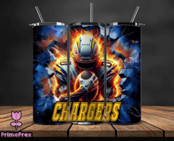 Los Angeles Chargers Tumbler Wrap, Crack Hole Design, Logo NFL Football, Sports Tumbler Png, Tumbler Design by PrimePrex