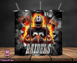 Las Vegas Raiders Tumbler Wrap, Crack Hole Design, Logo NFL Football, Sports Tumbler Png, Tumbler Design by PrimePrex 24