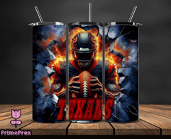 Houston Texans Tumbler Wrap, Crack Hole Design, Logo NFL Football, Sports Tumbler Png, Tumbler Design by PrimePrex 30