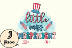 Little Miss Independent 4th of July PNG Design 20