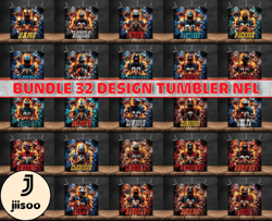 Bundle 32 Design NFL Teams, NFL Logo, Tumbler Design, Design Bundle Football, NFL Tumbler Design 18