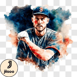 Colorful Baseball Painting PNG Design 32