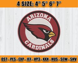 NFL Cardinals Embroidery, NFL Machine Embroidery Digital, 4 sizes Machine Emb Files -01 - Cakes