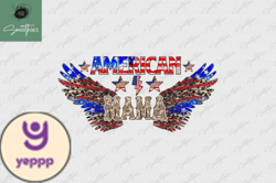 American Mama 4Th of July Leopard Png Design 21