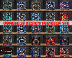 Bundle 32 Design NFL Teams, NFL Logo, Tumbler Design, Design Bundle Football, NFL Tumbler Design 11