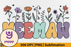 Meemaw PNG, Flower Grandma Mothers Day Design 112