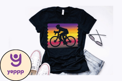 Cycling Silhouette Retro Vintage Design Design 261