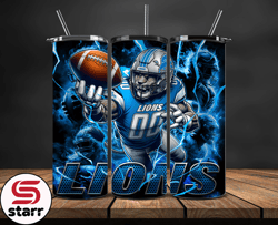 Detroit Lions Tumbler Wrap Glow, NFL Logo Tumbler Png, NFL Design Png By Umee Store-11
