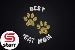 Best Cat Mom Paw Sunflower Mother Gift Design 59