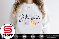 Blessed Mom – Retro Mothers Day SVG Design 249