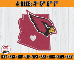 Cardinals Embroidery, NFL Cardinals Embroidery, NFL Machine Embroidery Digital, 4 sizes Machine Emb Files -11 -starr