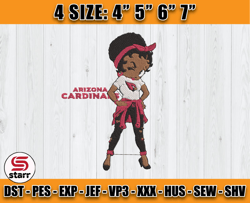 Cardinals Embroidery, Betty Boop Embroidery, NFL Machine Embroidery Digital, 4 sizes Machine Emb Files -17 -starr