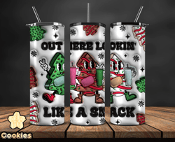 Christmas 20oz Tumbler Wrap PNG, Christmas 3D Inflated Puffy Tumbler Wrap Png, Grinchmas 20oz Png 99