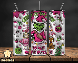 Christmas 20oz Tumbler Wrap PNG, Christmas 3D Inflated Puffy Tumbler Wrap Png, Grinchmas 20oz Png 136