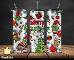 Grinchmas Christmas 3D Inflated Puffy Tumbler Wrap Png, Christmas 3D Tumbler Wrap, Grinchmas Tumbler PNG 128