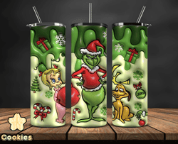 Grinchmas Christmas 3D Inflated Puffy Tumbler Wrap Png, Christmas 3D Tumbler Wrap, Grinchmas Tumbler PNG 129
