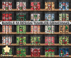 Bundle Grinchmas Christmas 3D Inflated Puffy Tumbler Wrap Png, Christmas 3D Tumbler Wrap, Grinchmas Tumbler PNG 155