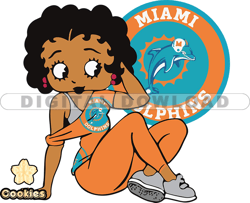 Miami Dolphins Betty Boop Svg, NFL Svg, Girl Sport Svg, Football Svg Download Digital File 16