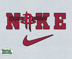 Nike Houston Rockets Svg, Stitch Nike Embroidery Effect, NBA Logo, Basketball Svg, NBA, Nike Nba Design 02
