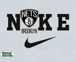 Nike Brooklyn Nets Svg, Stitch Nike Embroidery Effect, NBA Logo, Basketball Svg, NBA, Nike Nba Design 08